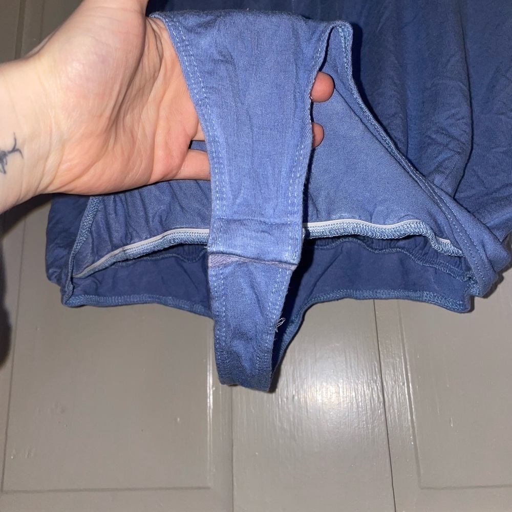 Free People Periwinkle Blue Purple Cap Sleeve Bodysuit Flowy Loose Stretch Comfy - Picture 12 of 14